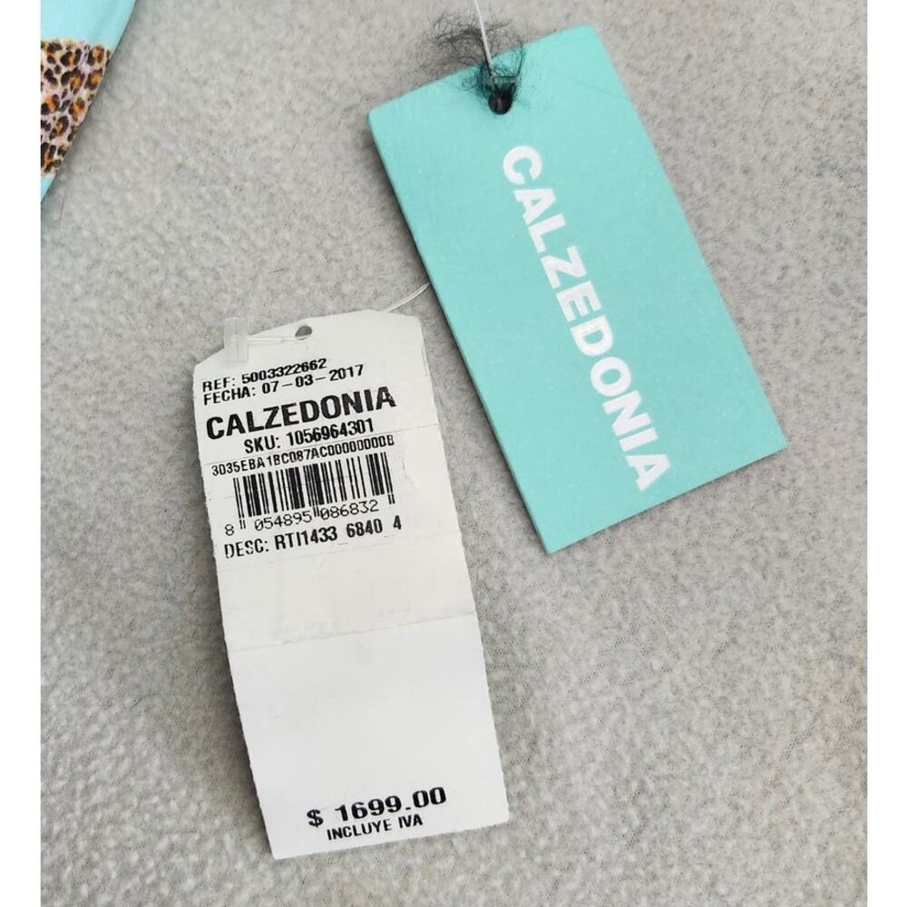 NEW Calzedonia Cobey Blue Pineapple Halter Bikini Size 38 Small - Picture 2 of 8